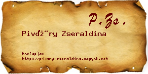 Piváry Zseraldina névjegykártya